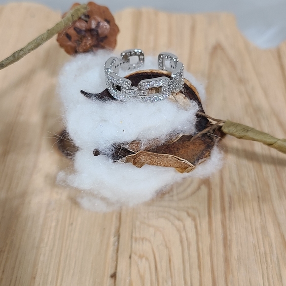 ⛓️⛓️NEW⛓️⛓️PRETTY!! Chain Link Adjustable Ring in SILVER - Picture 9 of 15